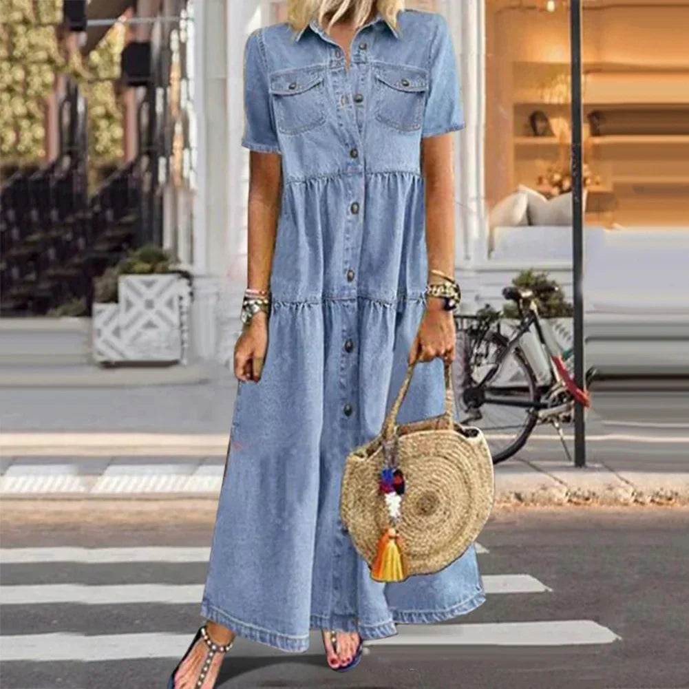 Heidi – Maxi-Jeanskleid