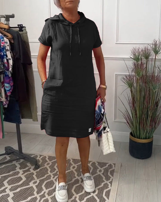 Heidi-Mode | Kurzärmliges Freizeitkleid mit Kapuze