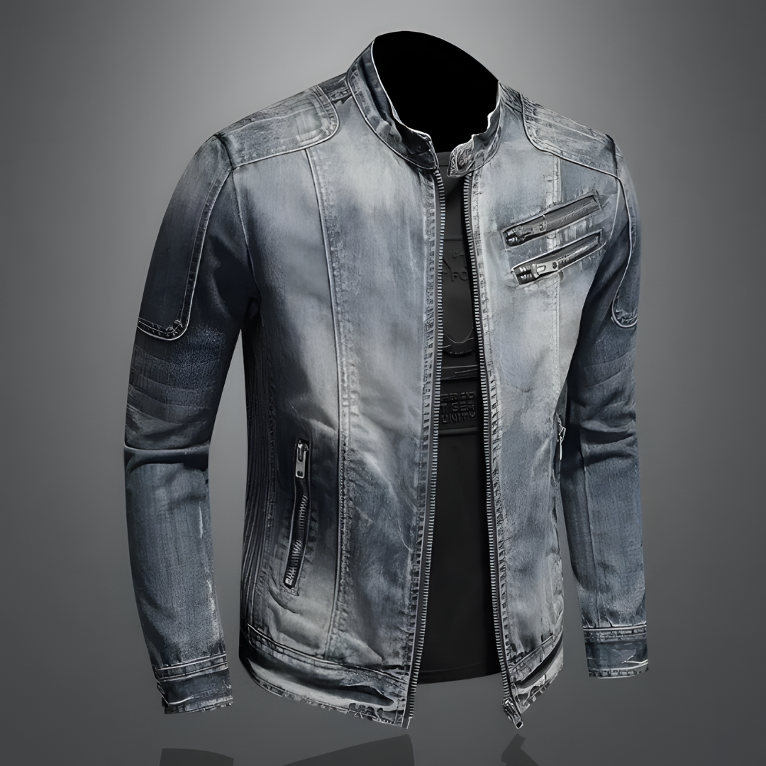 Klassische Biker-Jeansjacke