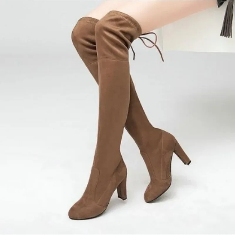 Heidi-Mode | Overknee Stiefel Damen Plattformschuhe, Bequeme Passform