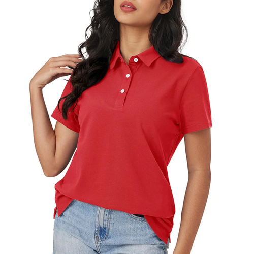 Heidi-Mode | Blaue Seide Atmungsaktiv Leichtgewicht Damen Polo