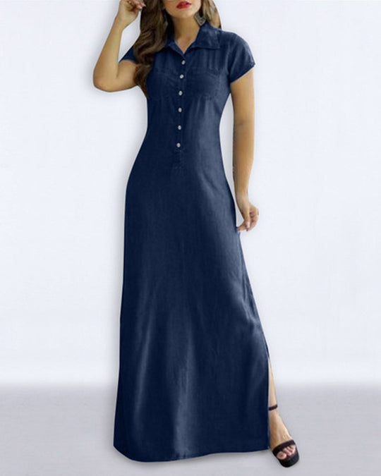 Heidi-Mode | Denim Kleid Kunstleder