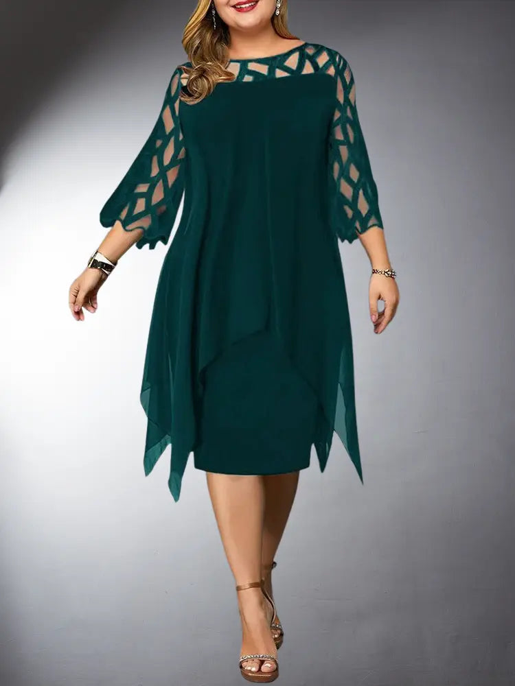 Heidi-Mode | Elegantes Plus Size Spitzen-Midi-Kleid