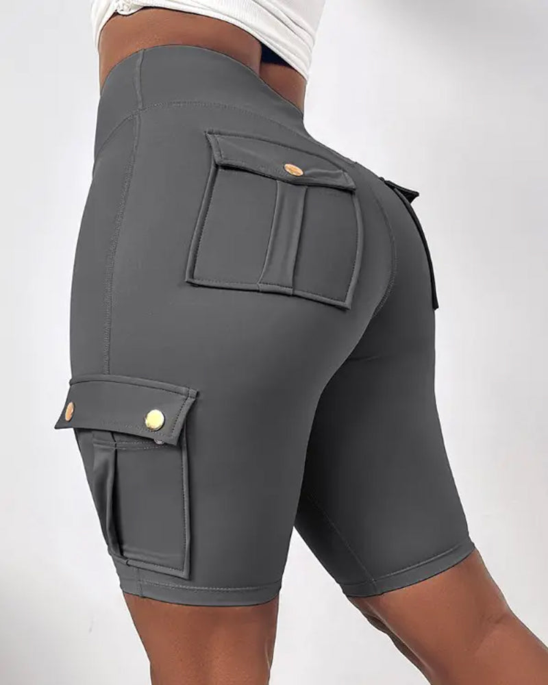 Heidi-Mode | Damen Freizeit-Shorts mit Taschen Unifarben