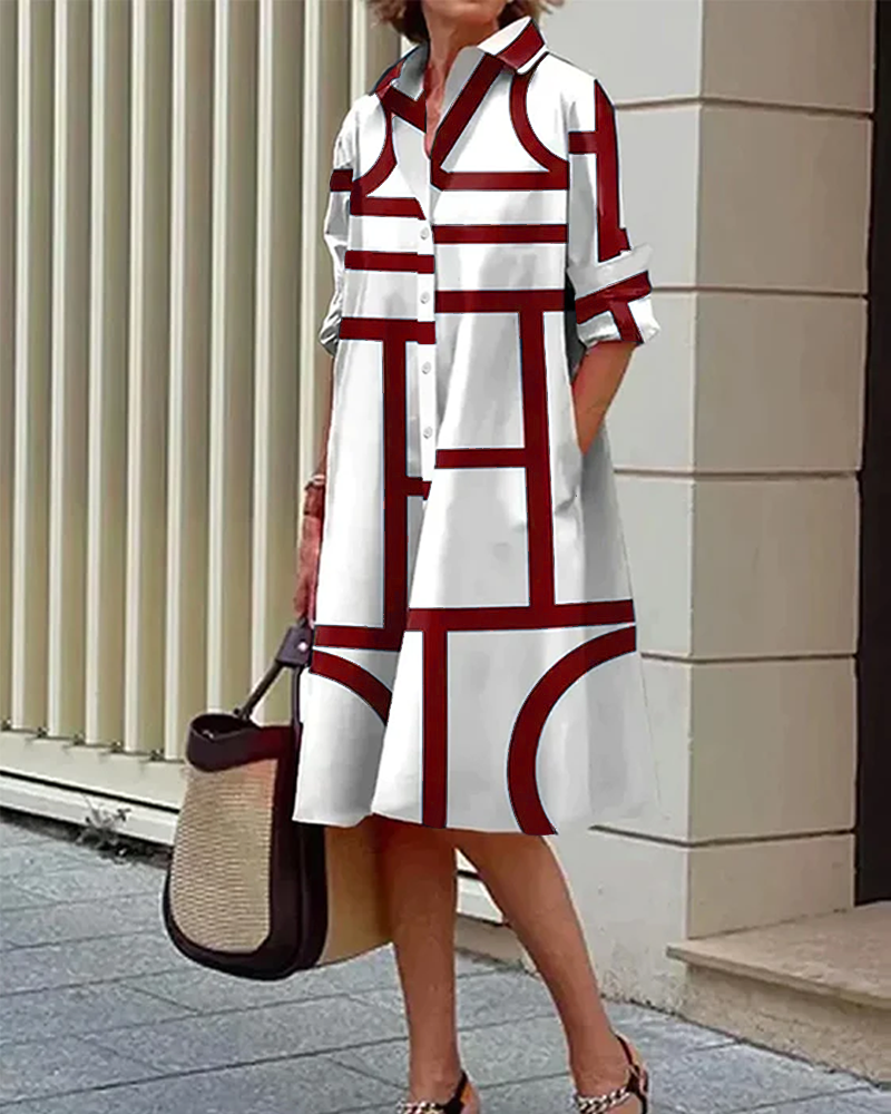 Heidi-Mode | Kleid mit Taschen und Geometrischem Druck