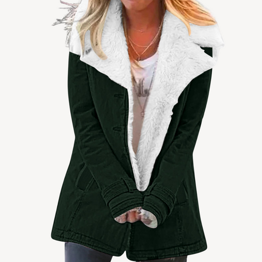 Heidi-Mode | Damen Sherpa Gefütterte Denimjacke