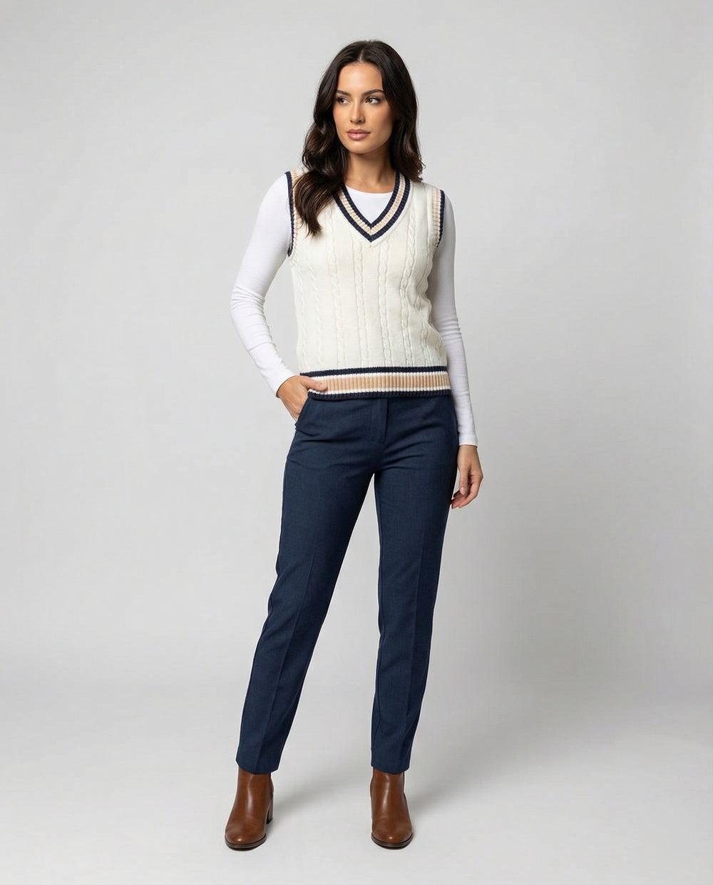 Heidi-Mode | Ärmelloser Pullover Von Old Money