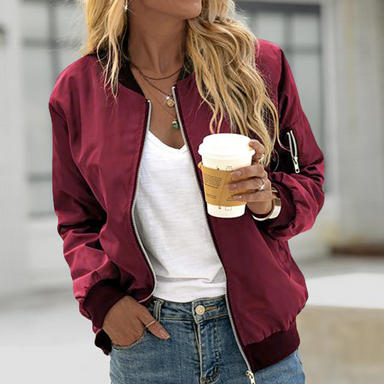 Heidi-Mode | Klassisches Lässiges Bomberjacke Damen