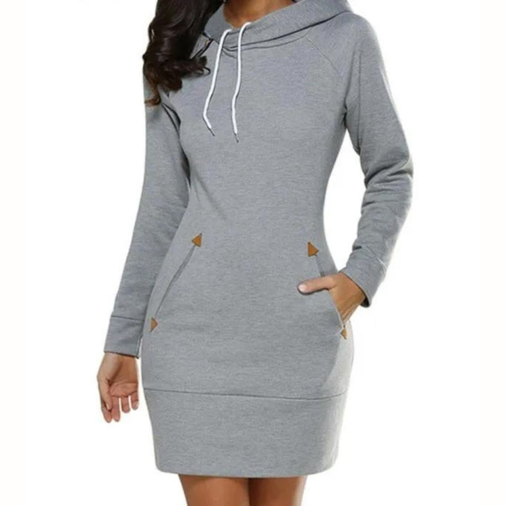 Lässiges Hoodie-Sweatkleid mit Taschen