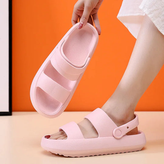 Heidi-Mode | Orthopädische Sandalen Comfort Plus Pantoletten mit Doppelriemen Gepolsterte, Lässige Slip-On-Sandalen