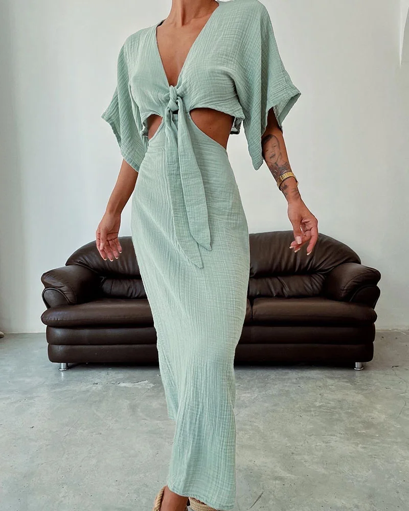 Heidi-Mode | Schönes Kleid mit Offener Taille und Schnürungen