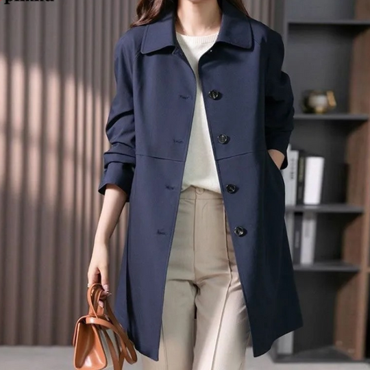Heidi-Mode | Stylischer Einreihiger Kurzer Trenchcoat für Damen