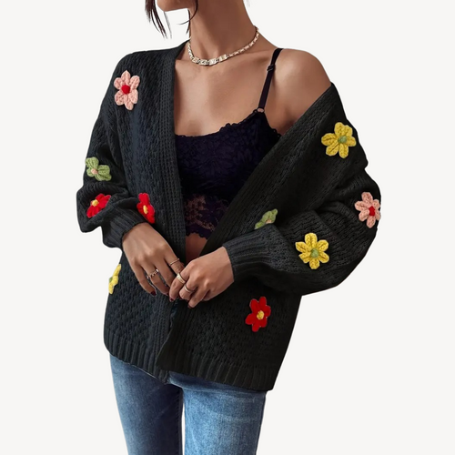 Heidi-Mode | Floral Bestickter Cardigan für Damen