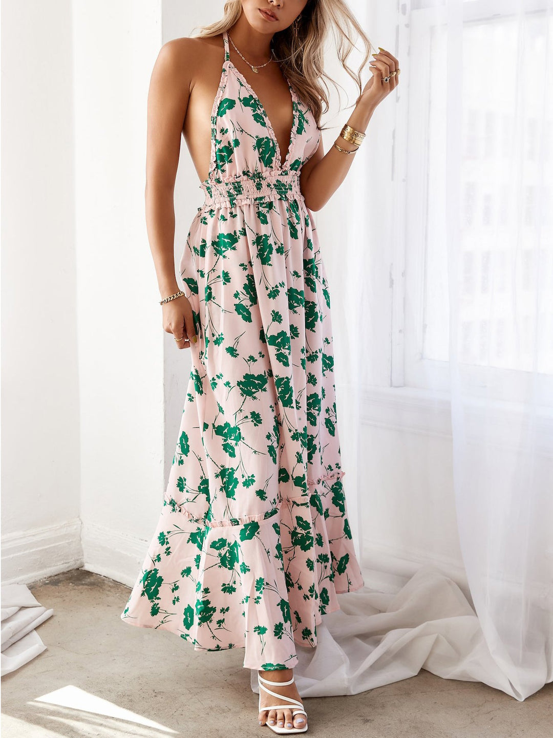 Heidi-Mode | Beach Drinks Maxi Kleid Pink