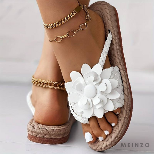 Heidi-Mode | Damen-Sandalen mit Offener Zehenspitze und Eleganten Geflochtenen Riemen