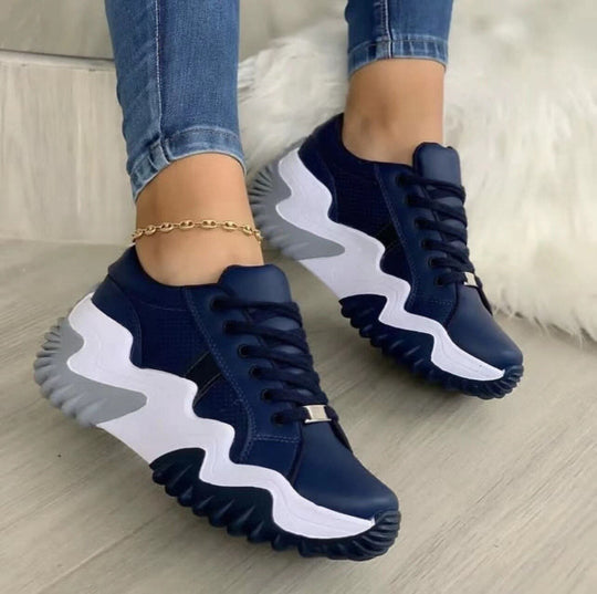 Heidi-Mode | Orthopädische Turnschuhe aus Leder mit Patchwork
