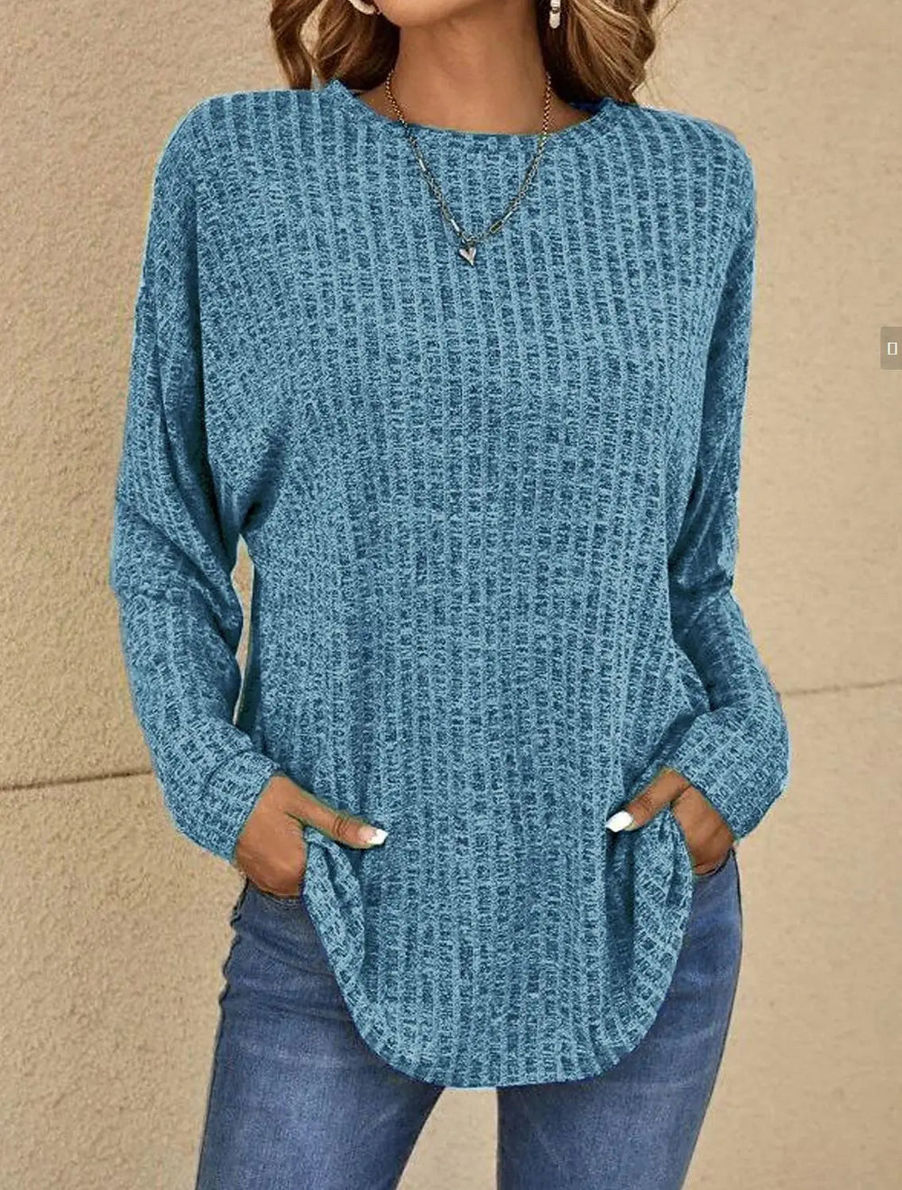 Damen Top dehnbar und bequeme Strick-T-Shirt Bluse