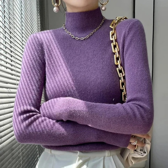 Heidi-Mode | Damen Rollkragenpullover Gerippter Strick Weich und Elegant Rollkragenpullover Damen
