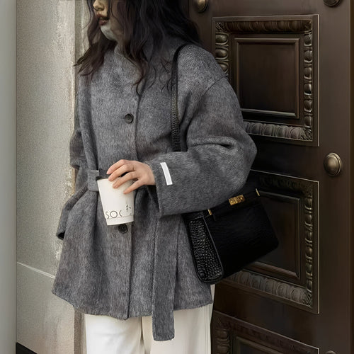 Heidi-Mode | Lockere doppelte Wollmantel für Frauen