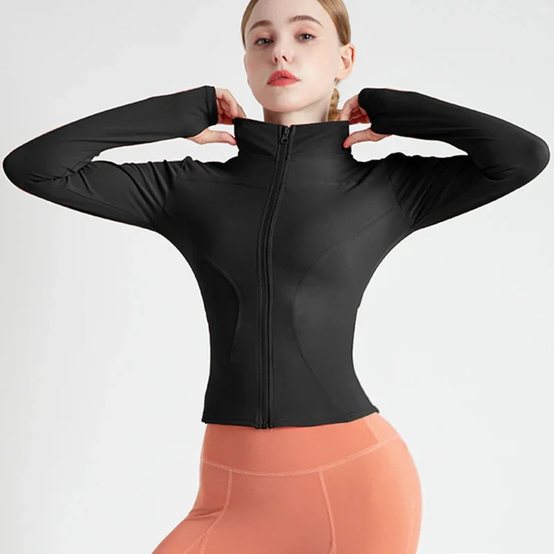 Heidi-Mode | Elegante Sportliche Damenstrickjacke mit Reißverschluss
