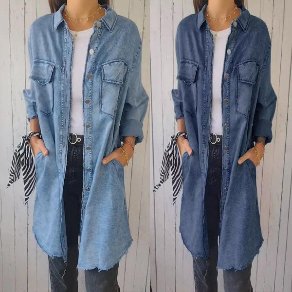 Heidi-Mode | Bequeme Damenjacke im Faux-Denim-Stil