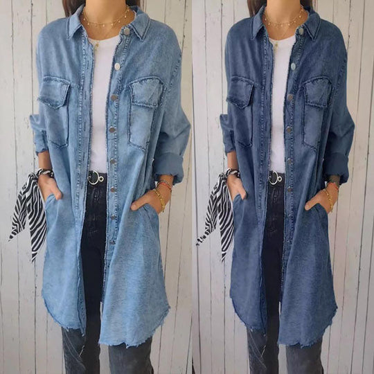 Heidi-Mode | Bequeme Damenjacke im Faux-Denim-Stil
