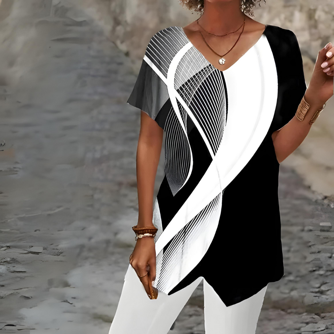 Heidi-Mode | Trendy T-Shirt mit V-Ausschnitt