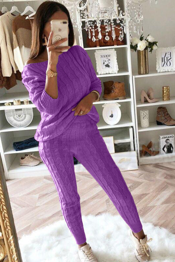 Heidi-Mode | Elevated Comfort Kabelpullover und Slim Fit Hosen Set