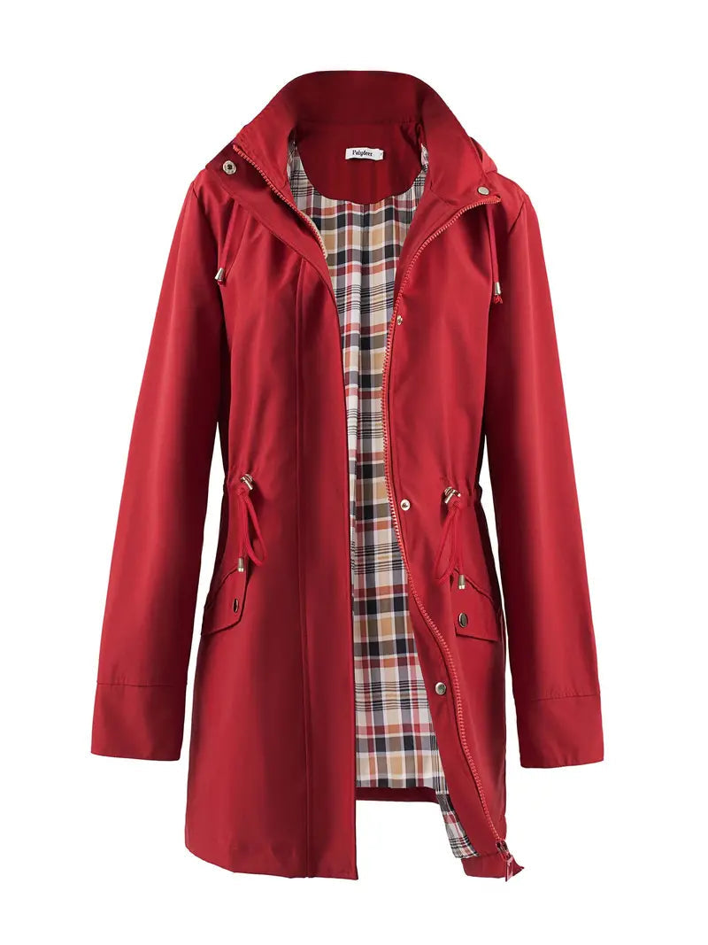 Heidi-Mode | Wasserdichte Outdoor Regenjacke mit Druck und Kapuze für Frauen