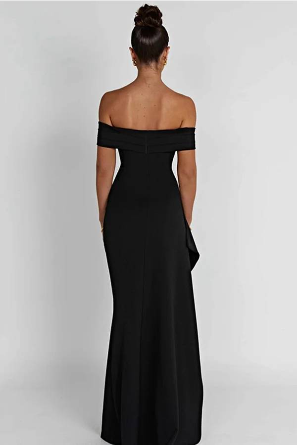 Heidi-Mode | Sexy Lady Off Shoulder Hoher Schlitz Maxi Kleid