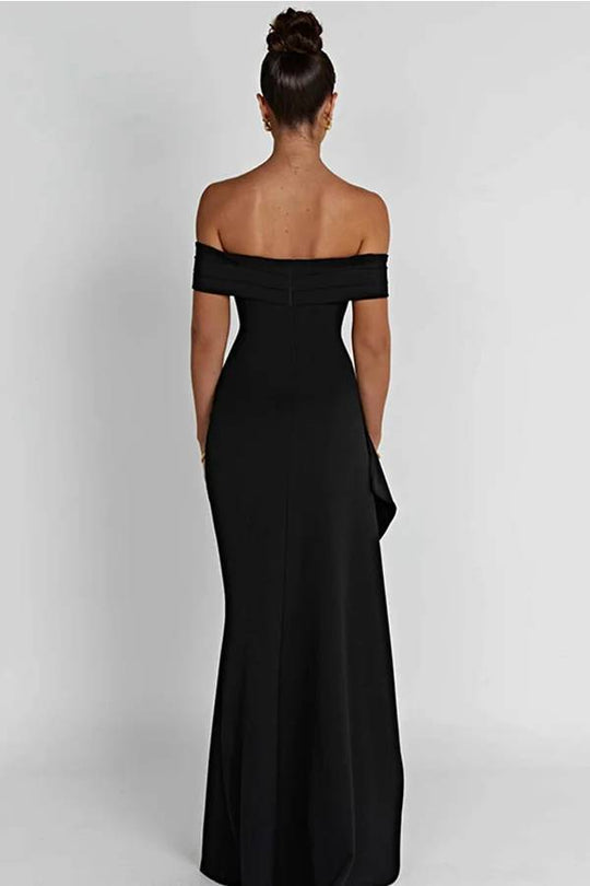 Heidi-Mode | Sexy Lady Off Shoulder Hoher Schlitz Maxi Kleid