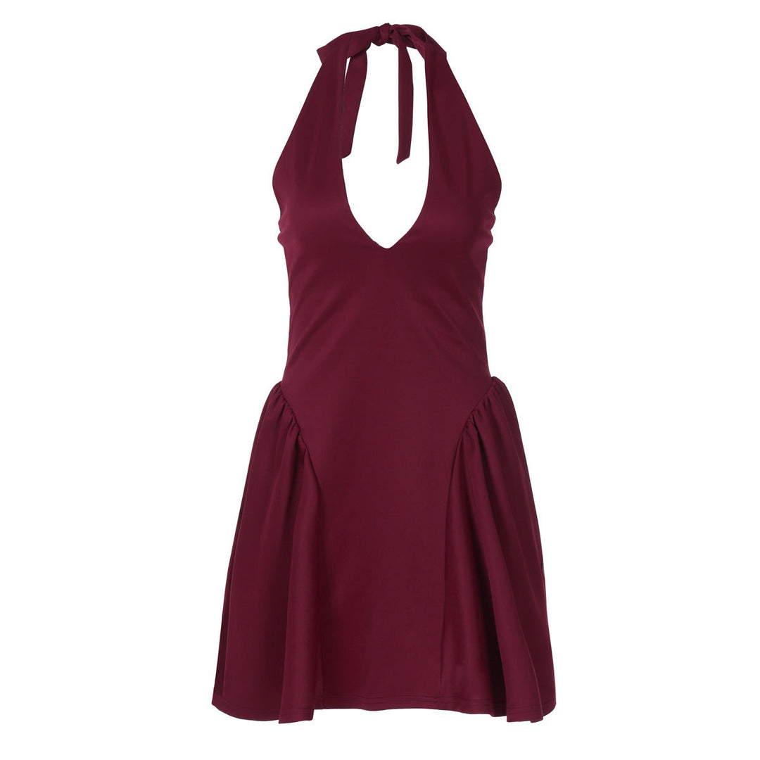 Heidi-Mode | Sexy Deep V-Ausschnitt Halskleid für Partykleidung