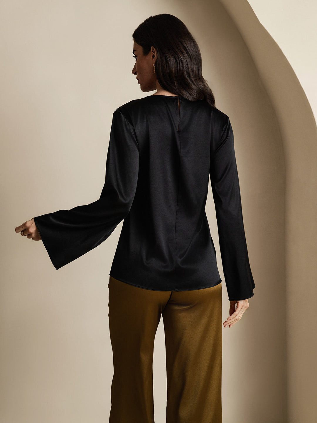 Heidi-Mode | Seiden Langarm Bluse