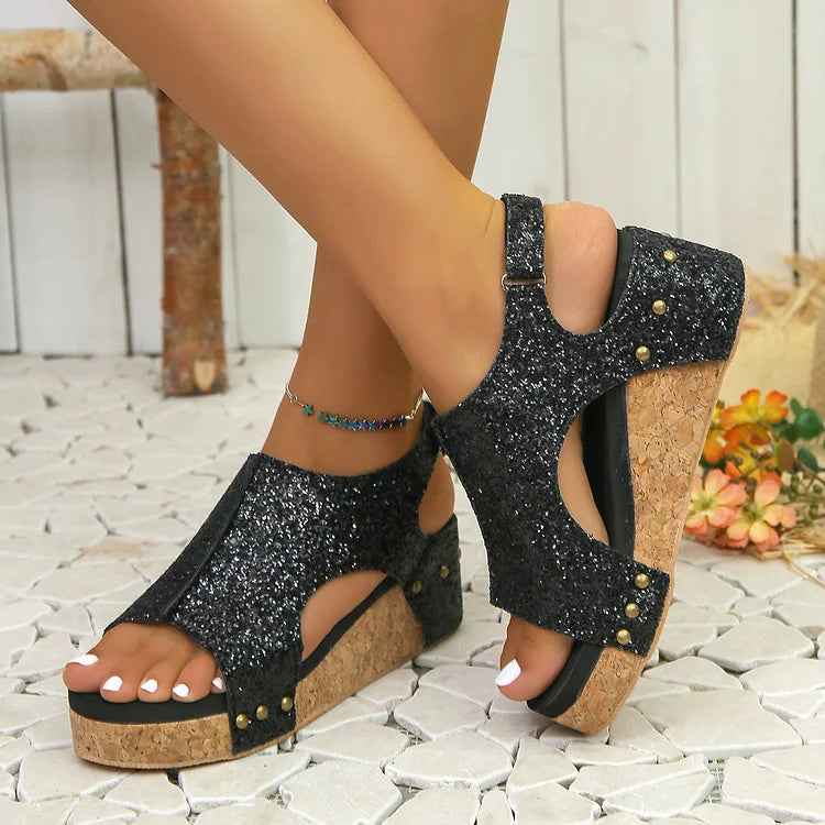 Heidi-Mode | Orthopädische Plateausandalen aus für Frauen
