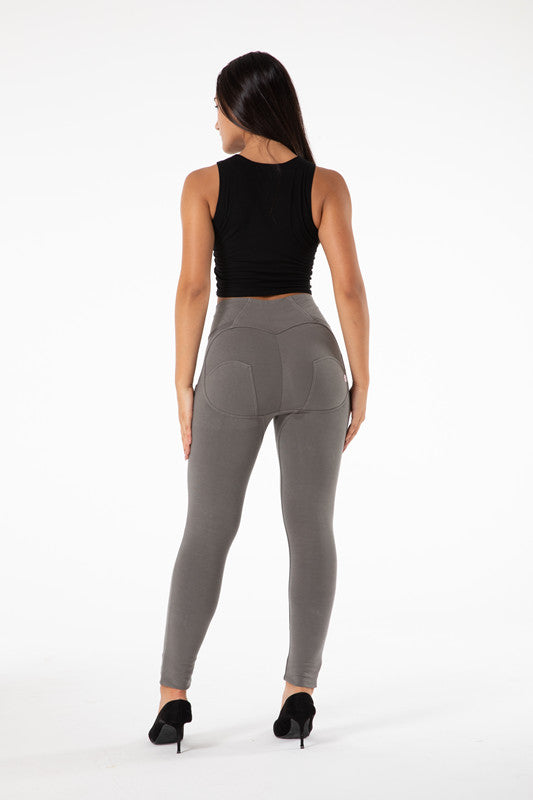 Heidi-Mode | Strenge Graue Leggings mit Hoher Taille