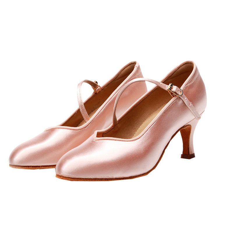 Heidi-Mode | Satin Helle Haut Damen Moderne Weiche Sohle Schuhe