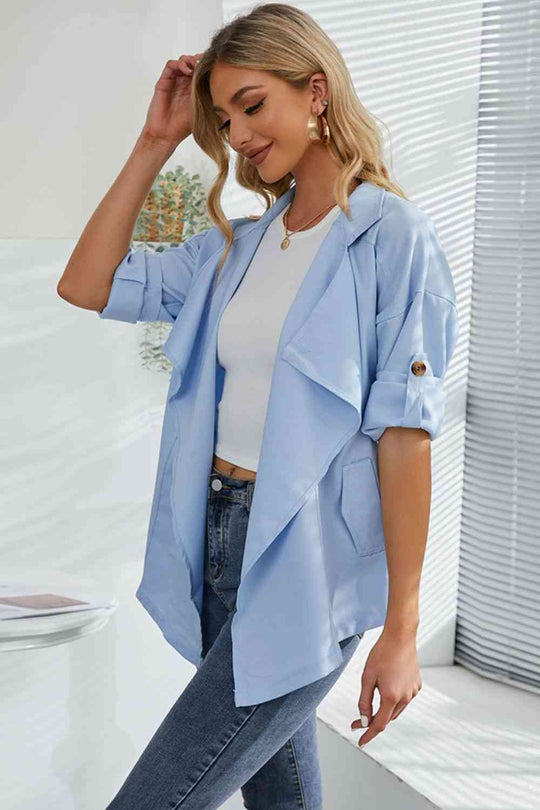 Heidi-Mode | Offene Front Drop Shoulder Trenchcoat