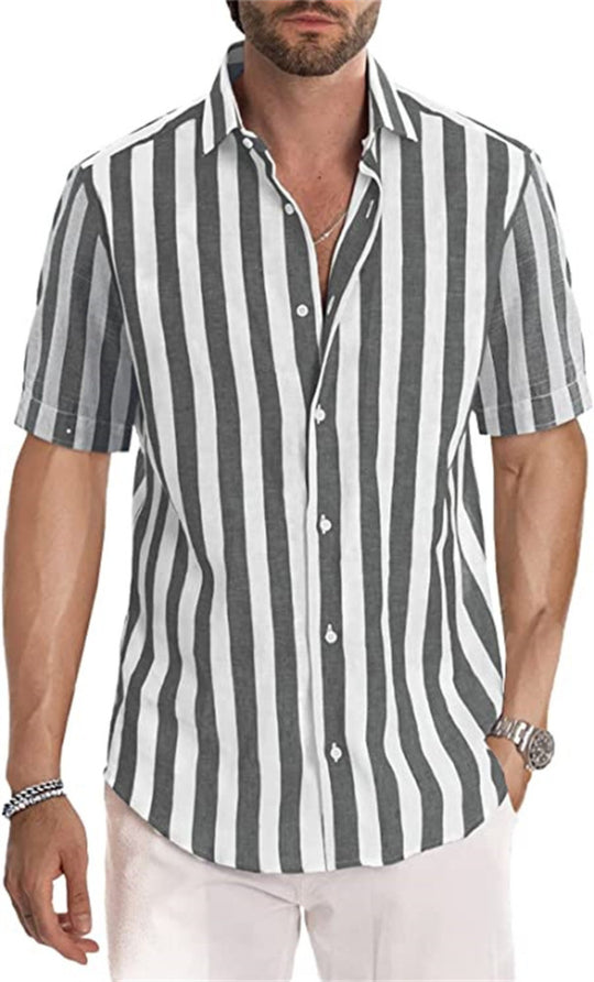Heidi Mode | Herren Hemd mit gestreiftem Revers