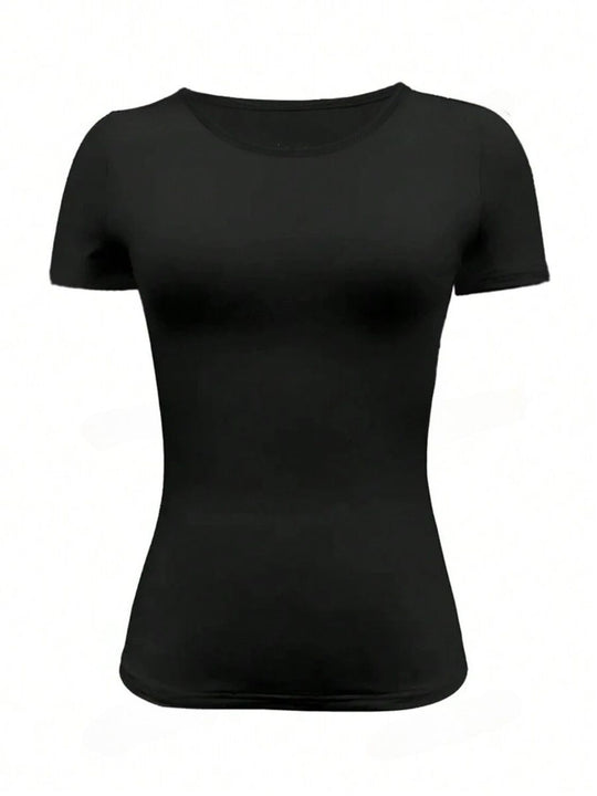 Heidi-Mode | Rundhalsausschnitt Kurzarm T-Shirt
