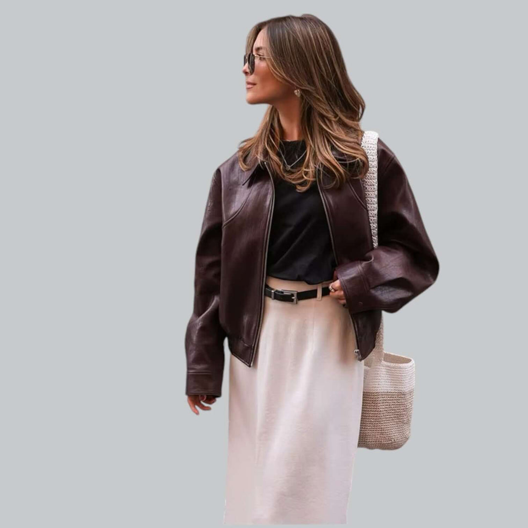 Heidi-Mode | Unisex Vintage Stil Lederlook Jacke