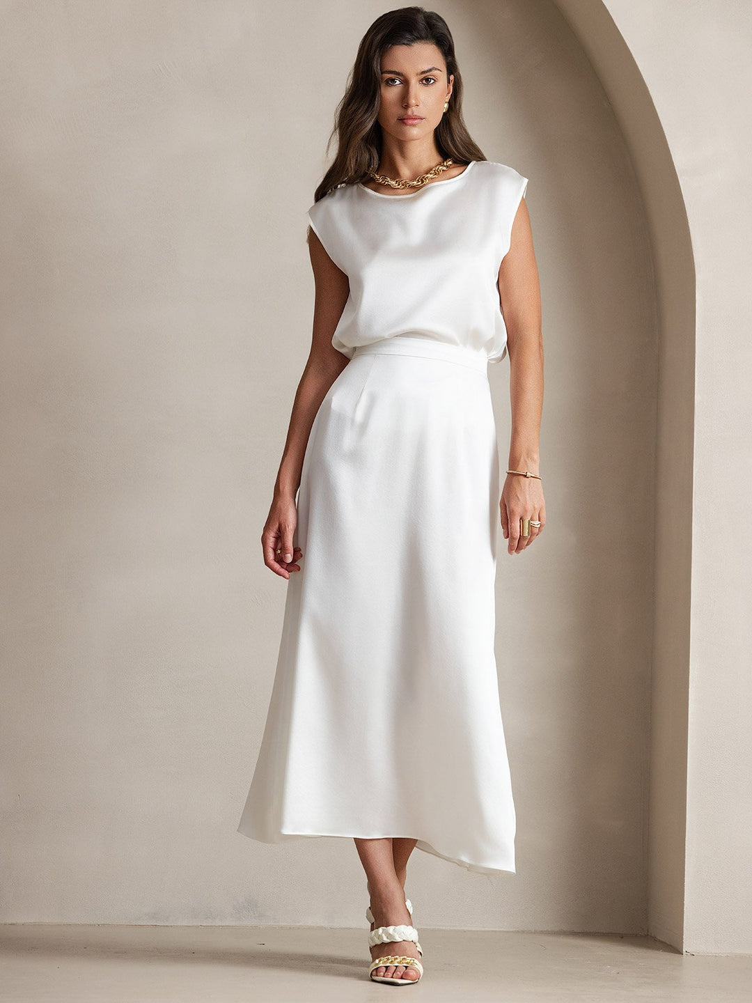 Heidi-Mode | Seiden Kapuze Ärmel Bluse