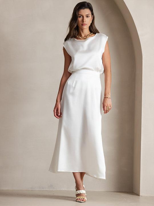 Heidi-Mode | Seiden Kapuze Ärmel Bluse