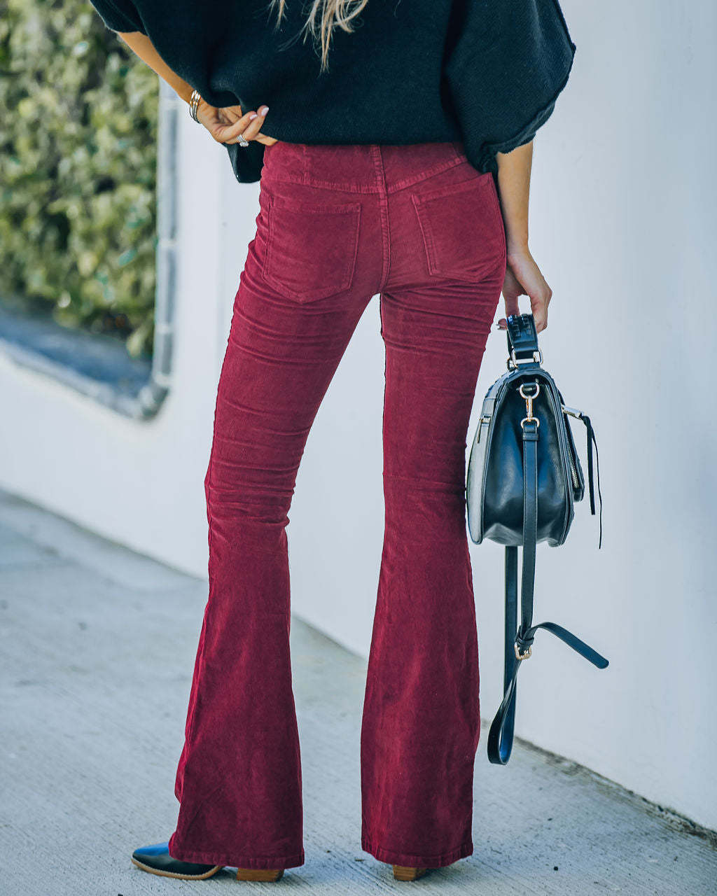 Heidi-Mode | Hochgeschnittene Slim Fit Mikro Flare Hose In Einfarbigen Farben