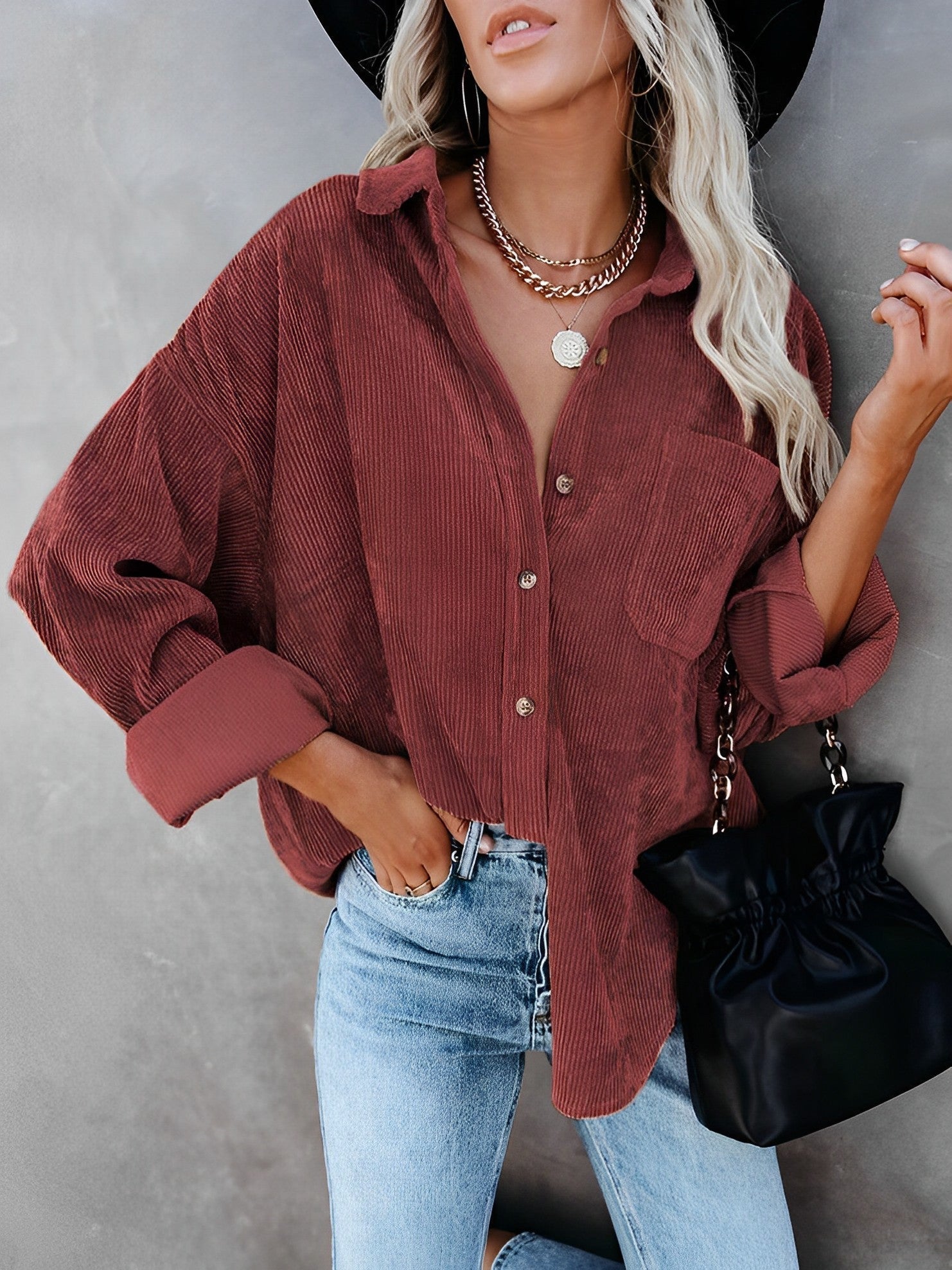 Heidi-Mode | Kord Knopf-Jacke