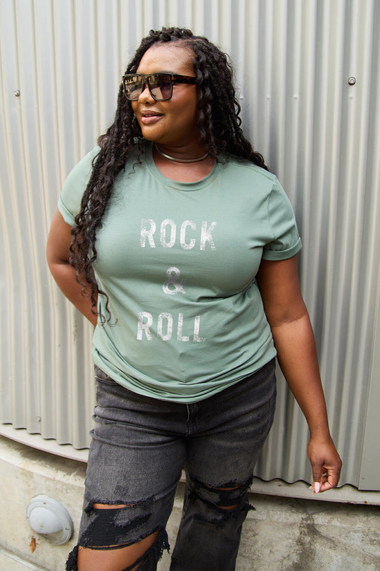 Heidi-Mode | Simply Love Full Size Rock & Roll Kurzarm T-Shirt