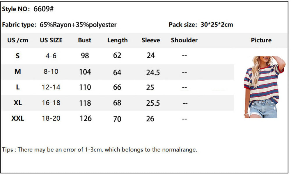 Heidi Mode | Gestreiftes T-Shirt mit Rundhalsausschnitt für Damen