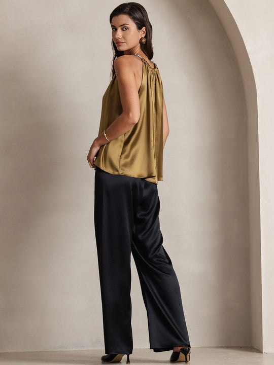 Heidi-Mode | Seiden Perlenknoten Hals Tanktop