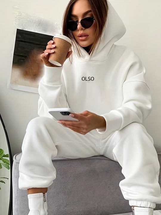 Heidi-Mode | Oslo Damensatz Zweiteiliges Satz aus Kapuzenpulli und Sweatpants für Lässigen Stil und Maximalen Komfort.