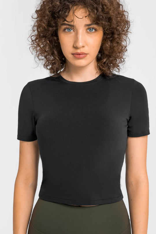 Heidi-Mode | Millennia Rundhals Kurzarm Yoga T-Shirt