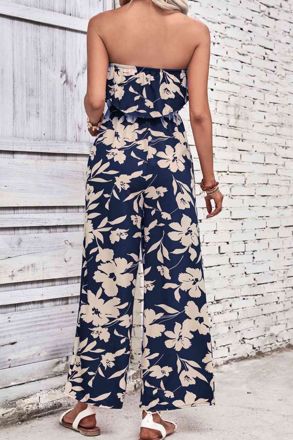 Heidi-Mode | Floral Strapless Weit Bein Overall